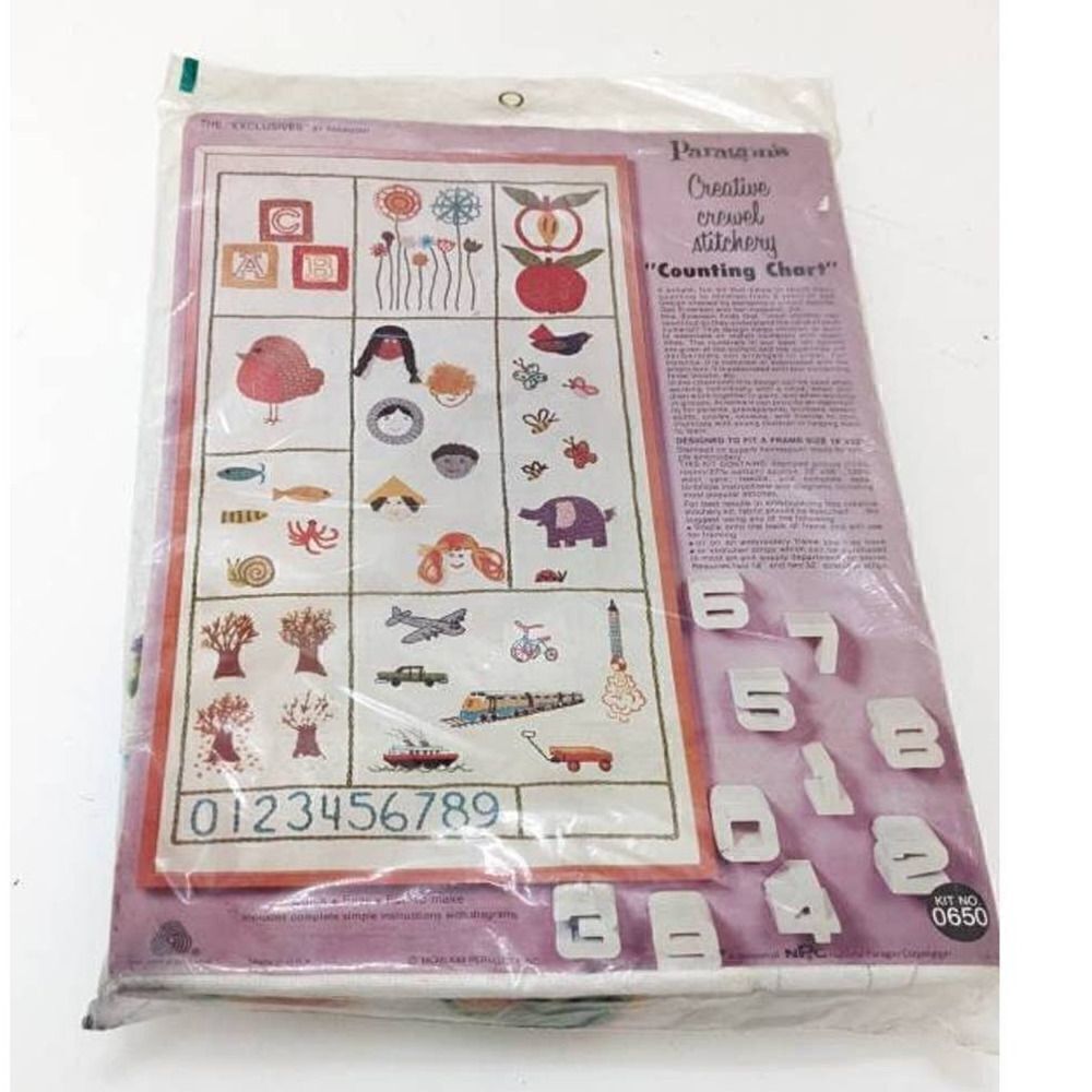 Paragon‎ Counting Chart Embroidery Crewel Kit 0650 Vintage 1972 Wool Yarn